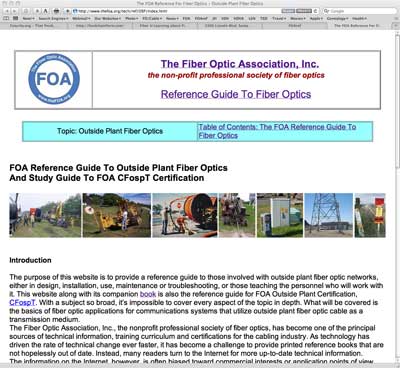 FOA Online Reference Guide to OSP Fiber Optics